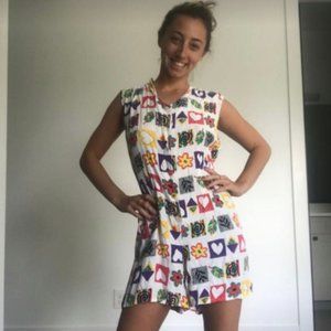 One of a Kind- Colorful Jumpsuit! Funky Fun! Small & Medium. Perfect Condition